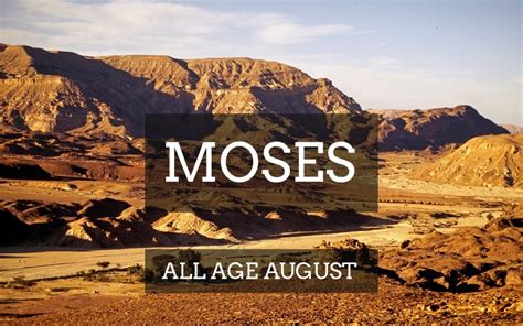Moses All Age August Talks Series August 2018 Fulwood Free
