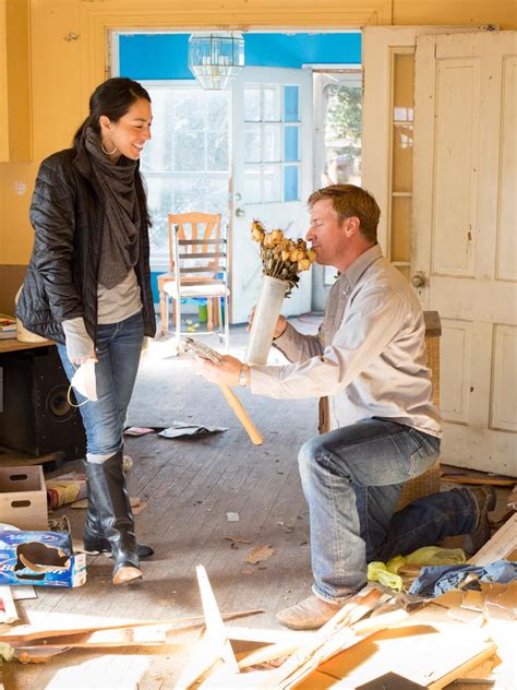 Chip Gaines Offering Joanna Gaines Flowers Hgtv