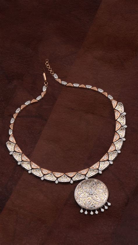 The Inlay Collection Necklace With A Detachable Pendant Handcrafted In