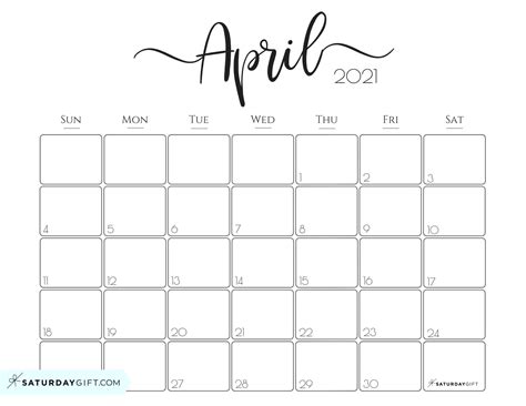 Elegant 2021 Calendar By Saturdayt Pretty Printable Monthly