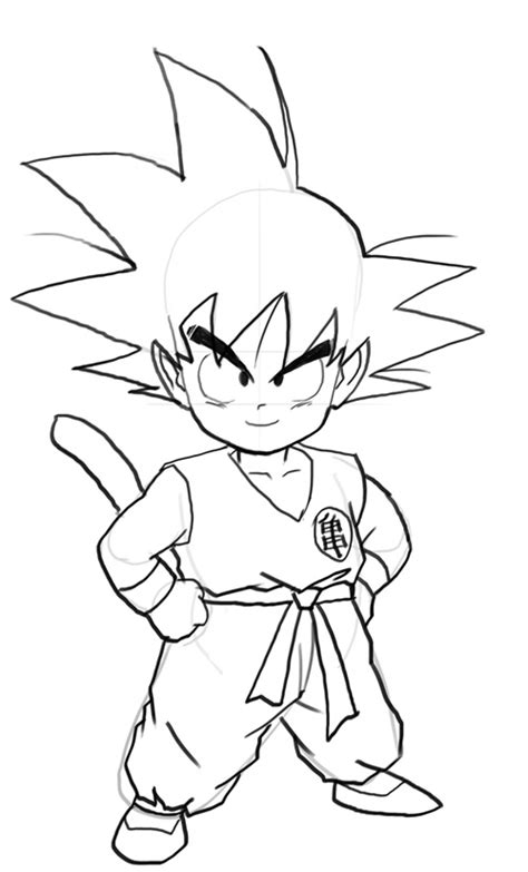 I usually start drawing with simple geometry shapes to get the basic idea of … Dragon Ball Z Drawing Goku at GetDrawings | Free download