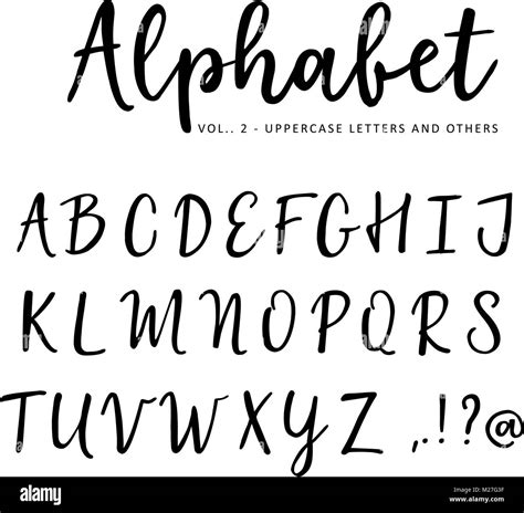 Hand Drawn Vector Alphabet Brush Script Font Isolated Upper Case