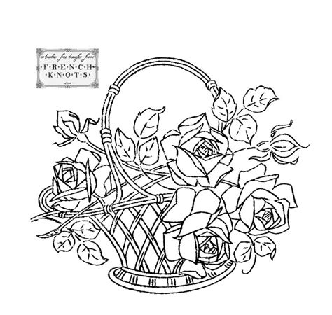 Embroidery Transfer Patterns Flowers Baskets Hearts And Roses Oh