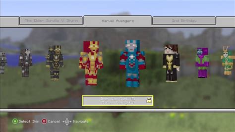 Minecraft Xbox 360 Edition Marvel Avengers Skin Pack Youtube