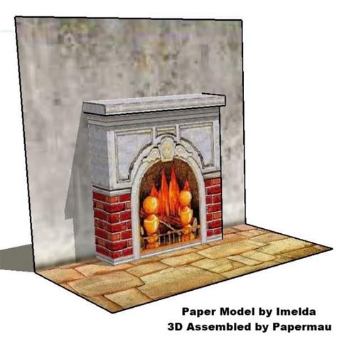 Three Paper Models Of Fireplaces For Dioramas And Doll Housesby Imelda