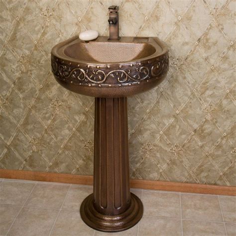 Pedestal Sink Decor Elegant Bathroom With Fashionable Space Saving