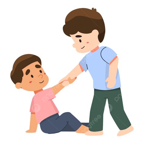 Helps Others Clipart Hd Png Kid Helping Other To Get Up Kid Helping