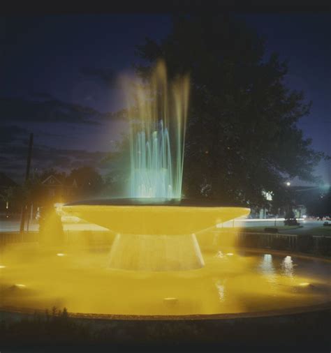 Night View Of A Fountain In Belleville Illinois Historical Society