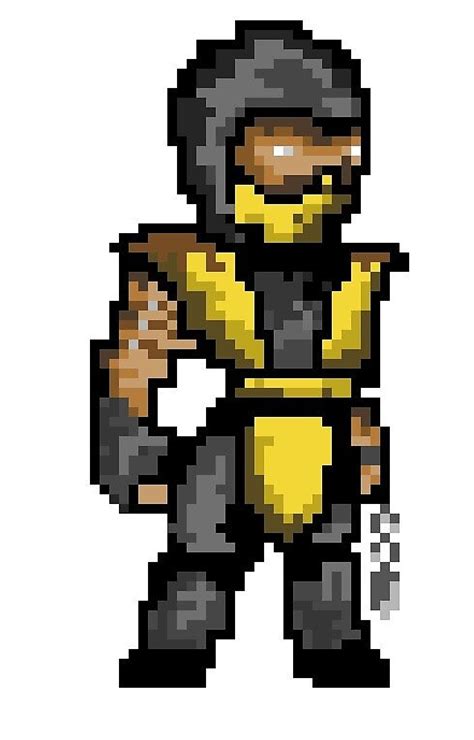 Scorpion Mortal Kombat Pixel Art Scorpion Helmets Motorcycle IMAGESEE