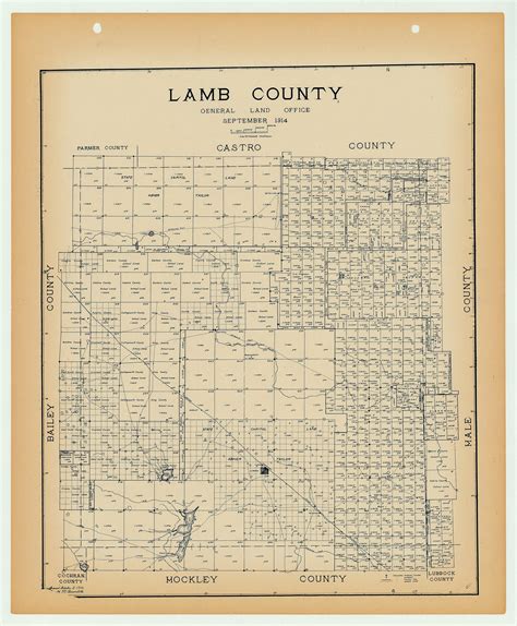 Lamb County Texas General Land Office Map Ca 1926 The Antiquarium
