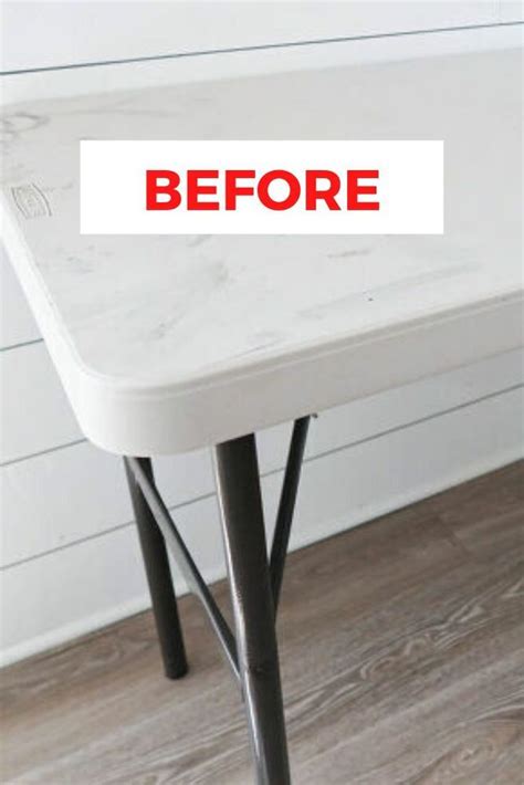 How To Makeover A Plastic Folding Table Idea Diy Painting Plastic
