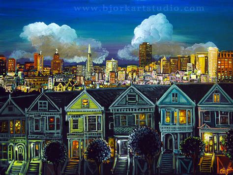 Original Paintings Cityscape San Francisco Painted Ladies Sold