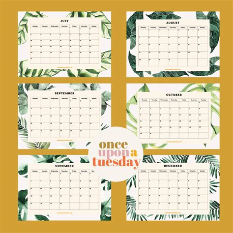 2023 Desk Calendar A5 Tropical Greenery By Once Upon A Tuesday