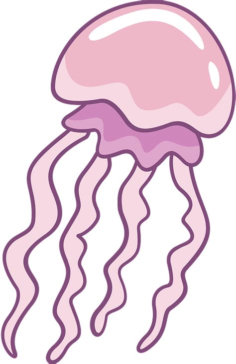 Jellyfish Silhouette Clipart Vector Clip Art Monochrome Design Vector