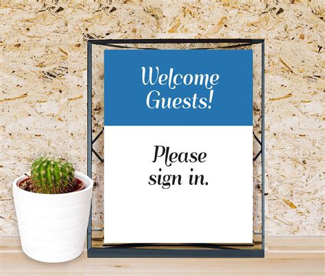 Welcome Guests Sign Please Sign In Office Signage Diy Office Sign