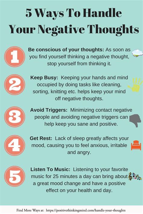 handling your negative thoughts the positive way positive thinking mind positivity mental