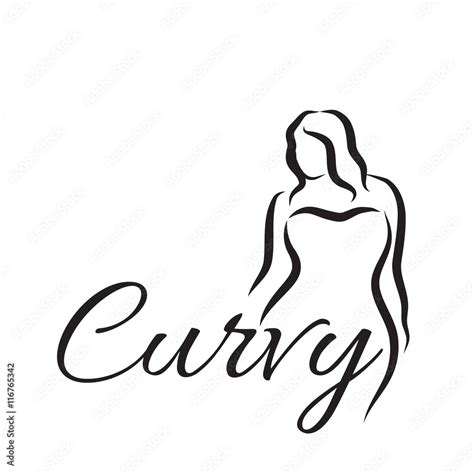 Logo Plus Size Woman Curvy Woman Symbol Logo Vector Illustration