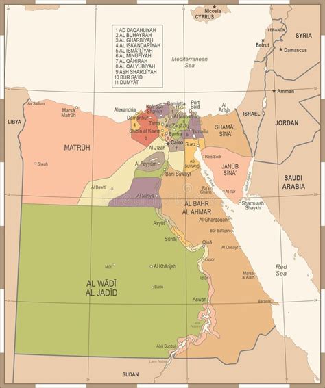 Egypt Political Map Vector Eps Maps Order And Download Egypt