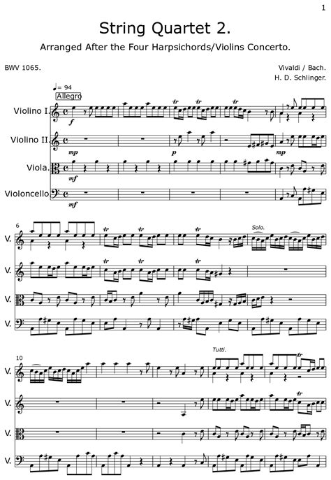 String Quartet 2 Sheet Music For Violin Viola Cello