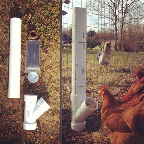 Fill the pipes and then cap them at. DIY chicken feeder from PVC pipes @Krystle Pleitz Hickam ...