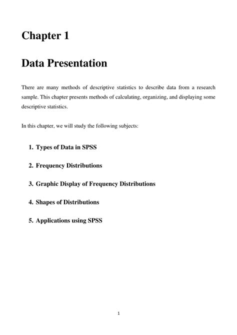Presentation Of Data In Statistics Of Data