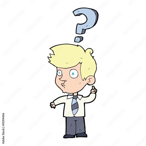 Cartoon Man Asking Question Stock Vector Adobe Stock