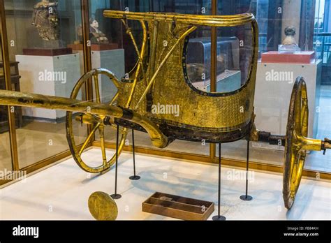 Gilded Wooden Chariot From The Tomb Of Tutankhamun At The Egyptian