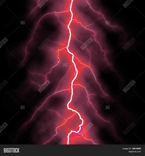 Red Lightning Bolt Over Black Image And Photo Bigstock