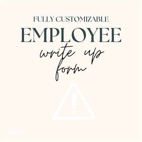 Employee Write Up Form Etsy