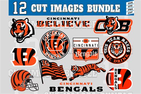 12 Styles Nfl Cincinnati Bengals Svg Cincinnati Bengals Svg Eps Dxf