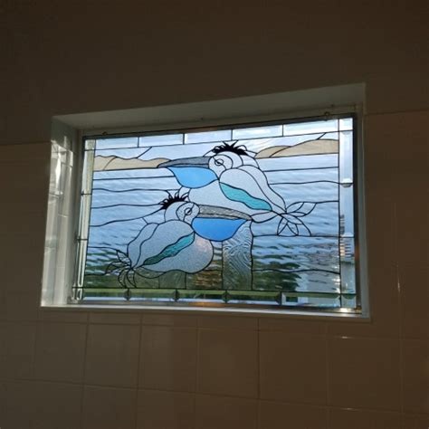 We have created underwater stained glass scenes, stained glass beach scenes, tropical stained glass scenes, and many other. Bathroom Stained Glass Windows, Hangings & Panels