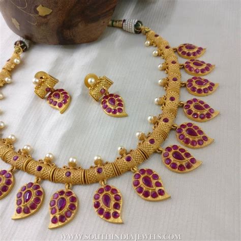 Ruby Mango Necklace Set From Rimli Boutique ~ South India Jewels Mango Necklace Dream Jewelry