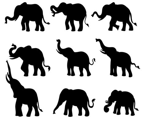 Free Elephant Silhouette Icons Vector Vector Art And Graphics