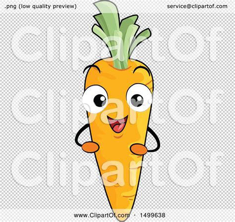 Clipart of a Happy Carrot Character Mascot - Royalty Free Vector ...