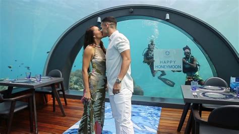 Honeymoon Moments At 58 Undersea Restaurant At Hurawalhi Maldives