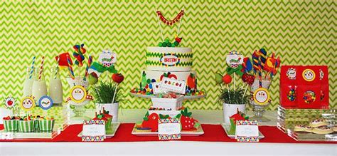 Caterpillar Dessert Table With Fruit Shaped Cake Pops By Sweet Lauren