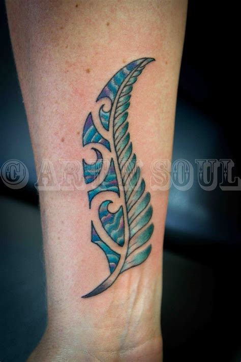 Nz Paua Shell Fern Thai Tattoo Polynesisches Tattoo Fern Tattoo Soul