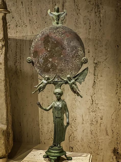 Greek Mirror Depicting Aphrodite With Flanking Erotes Flickr