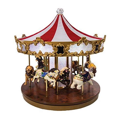 Mr Christmas Shimmering Grand Carousel Music Box With 30 Songs Fabric