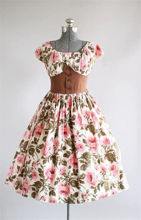 Vintage 1950s Dress 50s Cotton Dress California Cottons Etsy