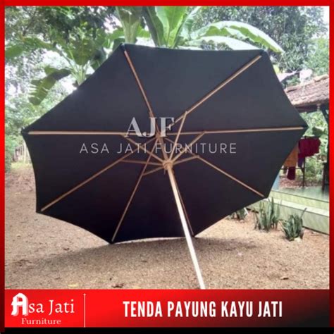 Jual Payung Tenda Kayu Jati Kain Parasit Shopee Indonesia