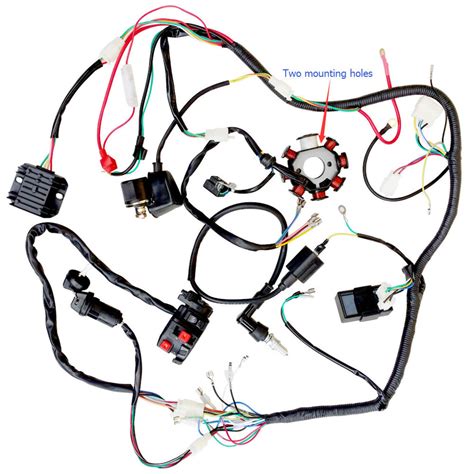 The harness also has dedicated power wires if you plan on running fuel injected using our available fuel injection. Full Motorcycle ELectrics Wiring Harness Loom Solenoid Coil 200cc ATV Quad Bike | eBay