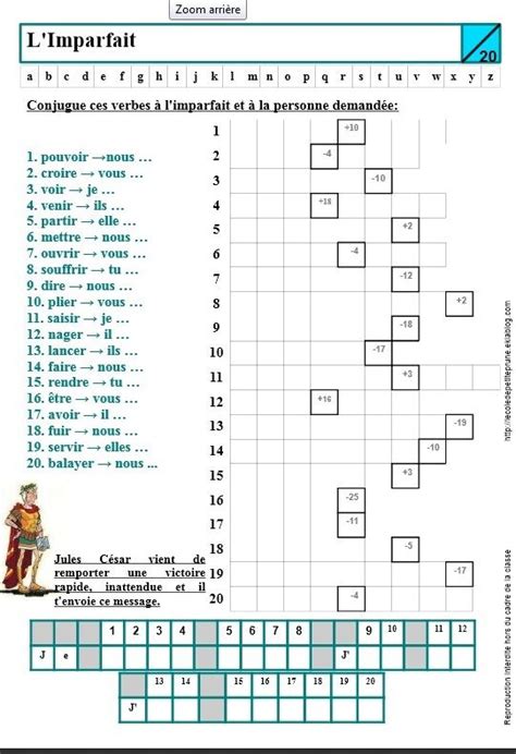 Conjugue les verbes à l'imparfait en choisissant la forme correcte. Épinglé par Kari Fast sur Projects | Grammaire française ...