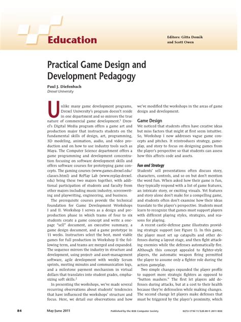 Practical Game Design And Development Pedagogy Education Pdf Shader Video Game Development