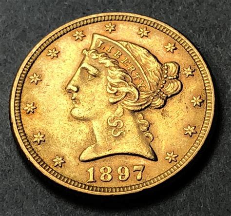 Sold Price 1897 Five Dollar Liberty Head American Gold Coin May 2