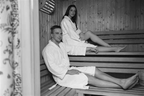 Couple Relaxing In The Sauna Stock Photo Image Of Health Pleasure