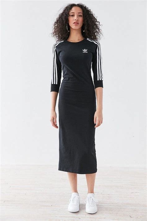 Adidas 3 Stripe Midi Dress Sporty Dress Sporty Dress Outfit Addidas