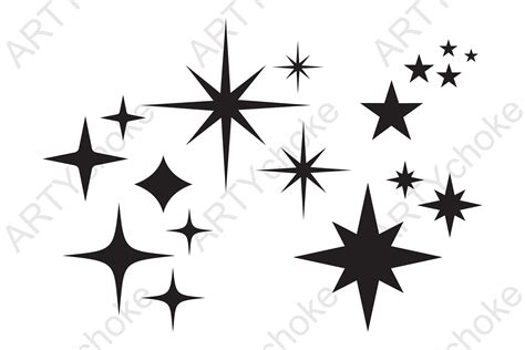 Bundle of Silhouette Stars SVG File Gráfico por artychoke design