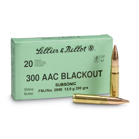 Sellier And Bellot Subsonic 300 Blackout Fmj 200 Grain 20 Rounds