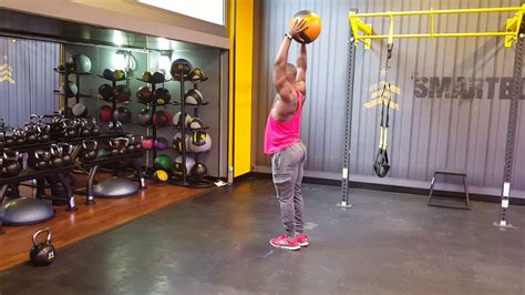 Overhead Medicine Ball Lunges Youtube